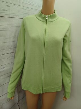 Fairway & Greene Italian Merino Wool Full Zip Sweater Scottish Rite Hospital L